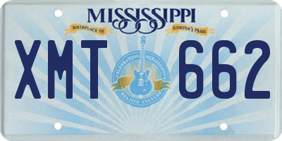 MS license plate XMT662