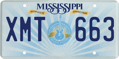 MS license plate XMT663