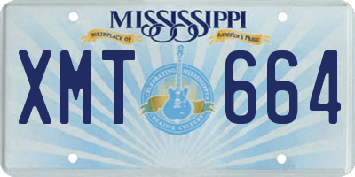 MS license plate XMT664