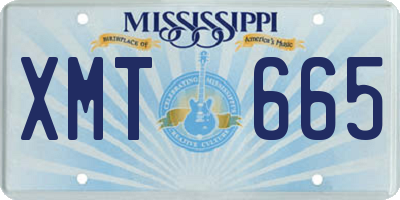 MS license plate XMT665