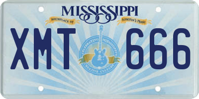 MS license plate XMT666
