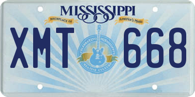 MS license plate XMT668