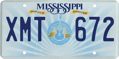 MS license plate XMT672