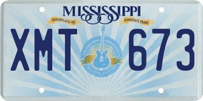 MS license plate XMT673