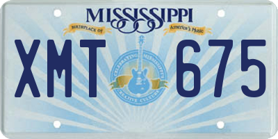 MS license plate XMT675