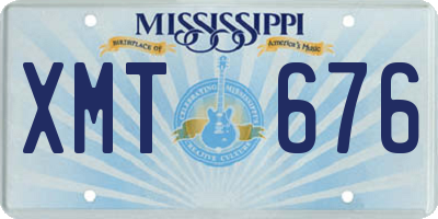 MS license plate XMT676