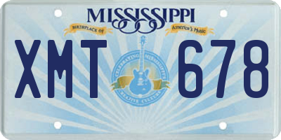 MS license plate XMT678