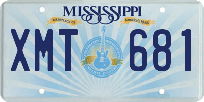 MS license plate XMT681