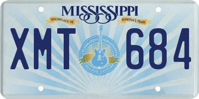 MS license plate XMT684