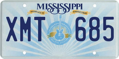 MS license plate XMT685