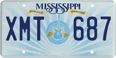 MS license plate XMT687