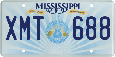 MS license plate XMT688