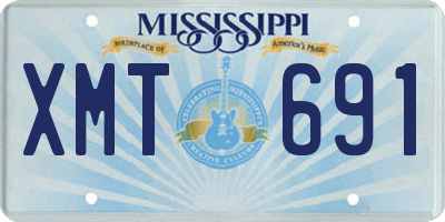 MS license plate XMT691