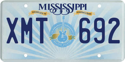 MS license plate XMT692