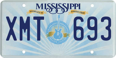 MS license plate XMT693