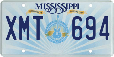 MS license plate XMT694