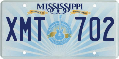 MS license plate XMT702