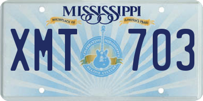 MS license plate XMT703