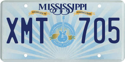 MS license plate XMT705