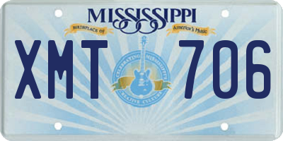 MS license plate XMT706