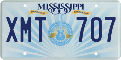 MS license plate XMT707