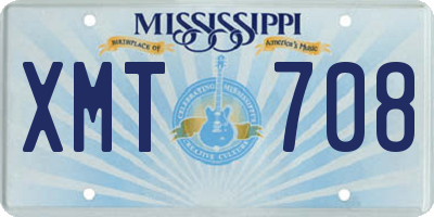 MS license plate XMT708