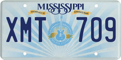 MS license plate XMT709
