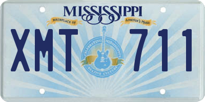 MS license plate XMT711