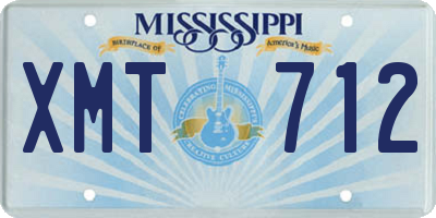 MS license plate XMT712