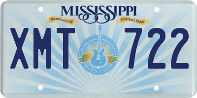 MS license plate XMT722