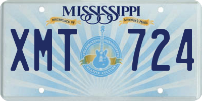 MS license plate XMT724