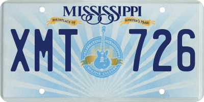 MS license plate XMT726