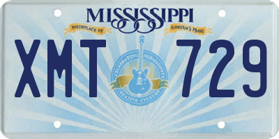 MS license plate XMT729