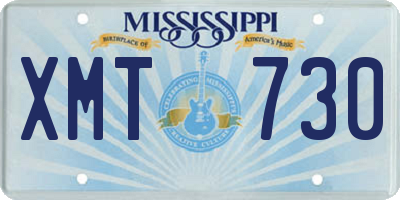 MS license plate XMT730