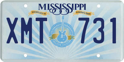 MS license plate XMT731