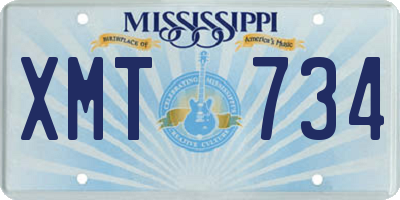 MS license plate XMT734