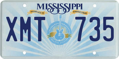 MS license plate XMT735