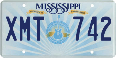 MS license plate XMT742
