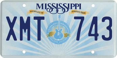 MS license plate XMT743