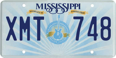 MS license plate XMT748