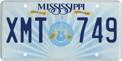 MS license plate XMT749