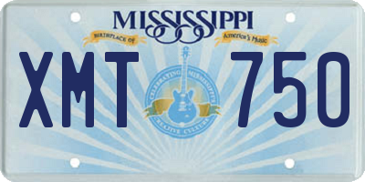 MS license plate XMT750