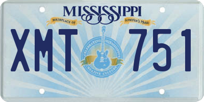 MS license plate XMT751