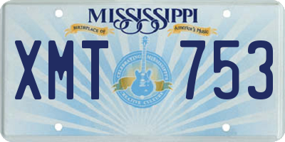 MS license plate XMT753