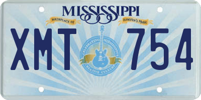 MS license plate XMT754