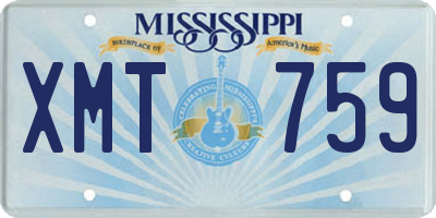 MS license plate XMT759