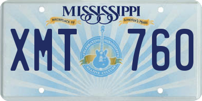 MS license plate XMT760