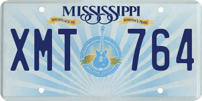 MS license plate XMT764
