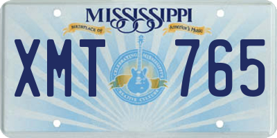 MS license plate XMT765