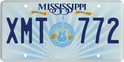 MS license plate XMT772